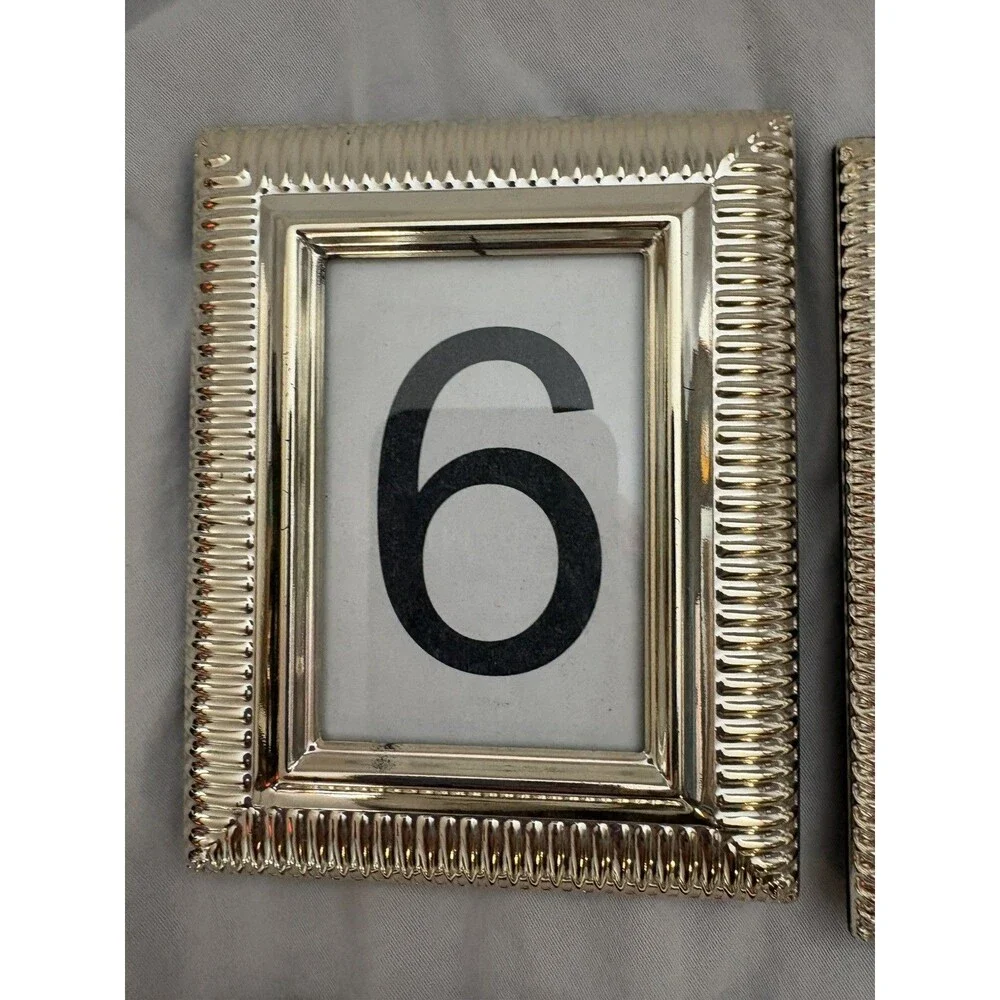 Set Of Silver Plated Photo Frames Small Numbers Wedding 14 Total , Gift , Craft